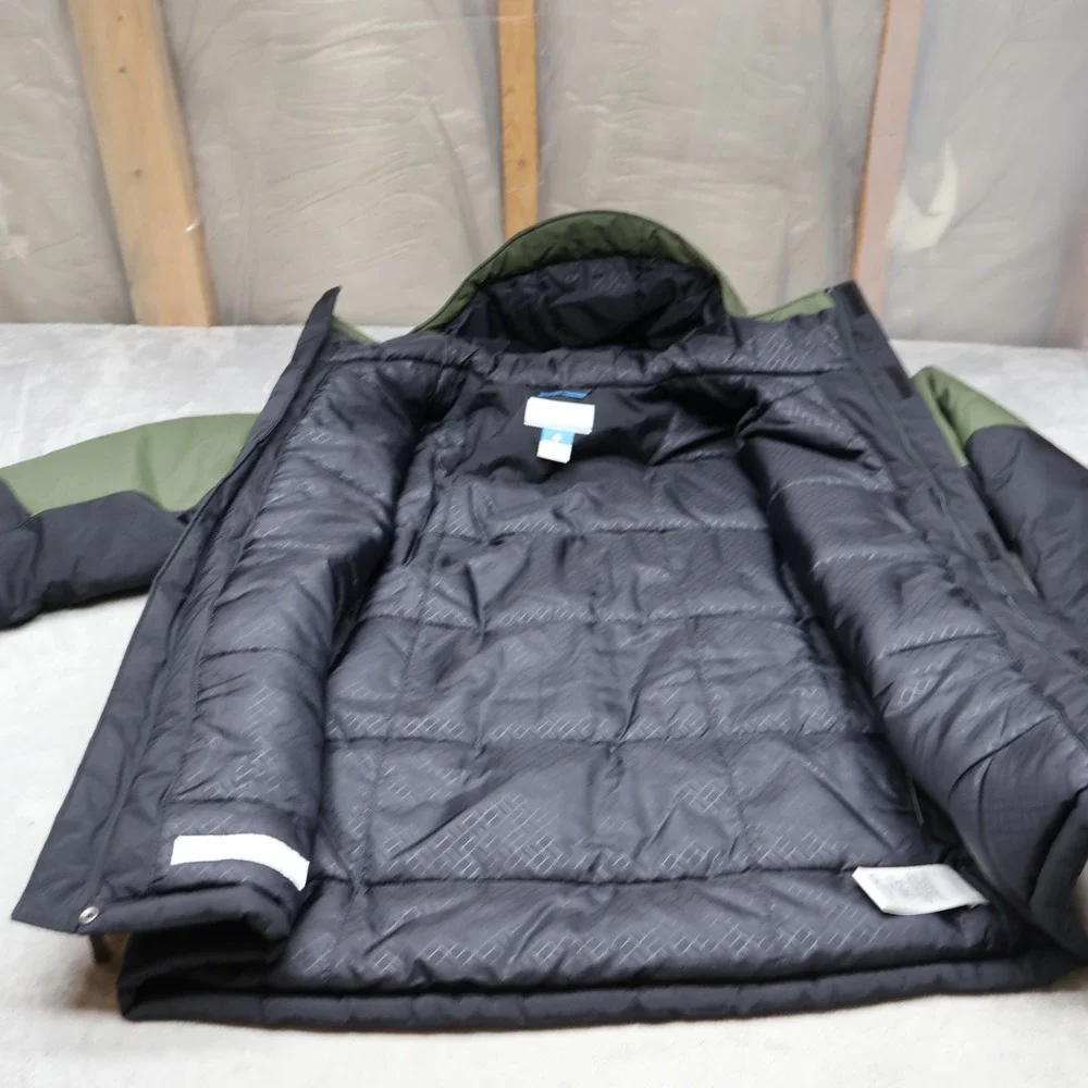 Columbia Jacket Boys Large 18/20‎ Black Insulated Hooded Wind Rain Puff Outdoor